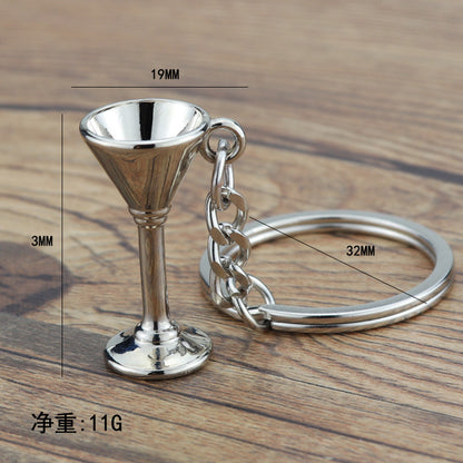 Cocktail Goblet Cup Keychain