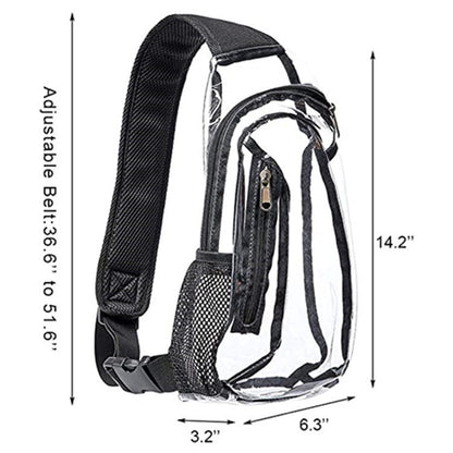 PVC Transparent Sling Bag Shoulder Bag Outdoor Travel Storage Backpack Gymnasium Bag