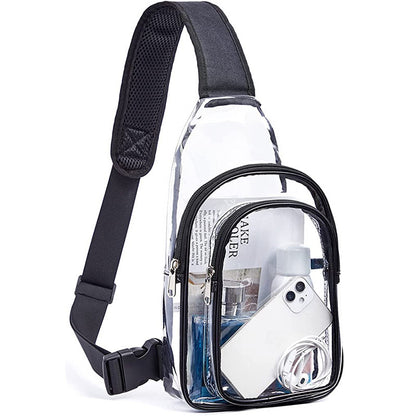 PVC Transparent Single Shoulder Backpack Outdoor Travel Backpack Gymnasium Visual Bag