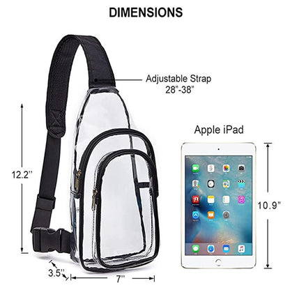 PVC Transparent Single Shoulder Backpack Outdoor Travel Backpack Gymnasium Visual Bag