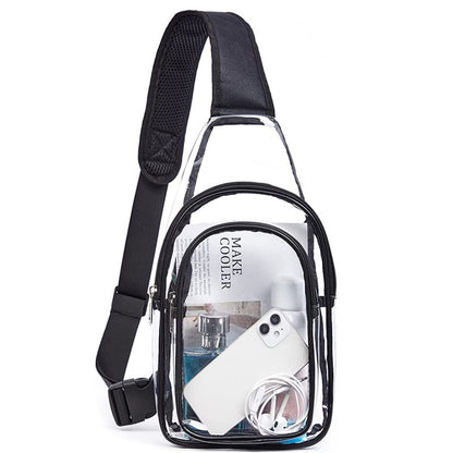 PVC Transparent Single Shoulder Backpack Outdoor Travel Backpack Gymnasium Visual Bag