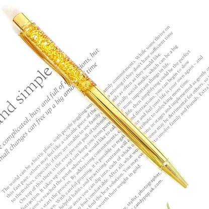 Oil Floating Glitter Metal Ballpoint Pen Drifting Sand Pen Gold Metal