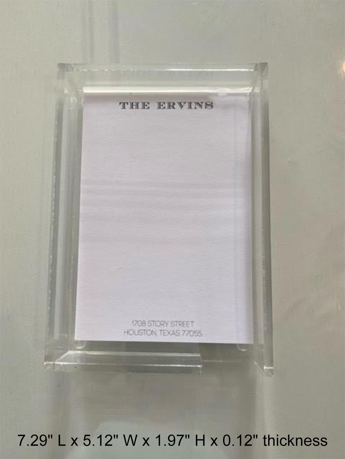 Custom Transparent Acrylic Paper Tray 7.29" L x 5.12" W x 1.97" H 0.12" Thickness