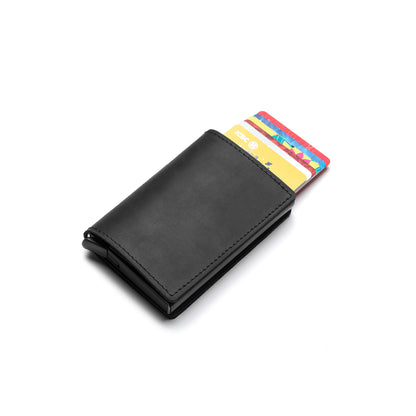 Crazy Horse Leather Money Clip RFID Genuine Leather Gentleman Wallet Money Clip