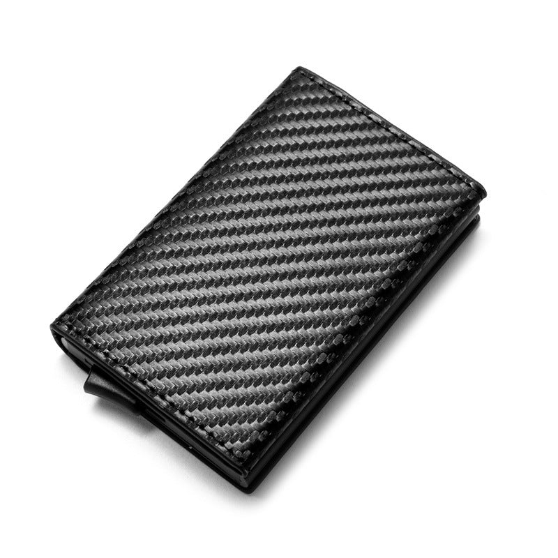 PU Three Split Joint Wallet Money Clip Pop-up Function Alloy Card Box RFID