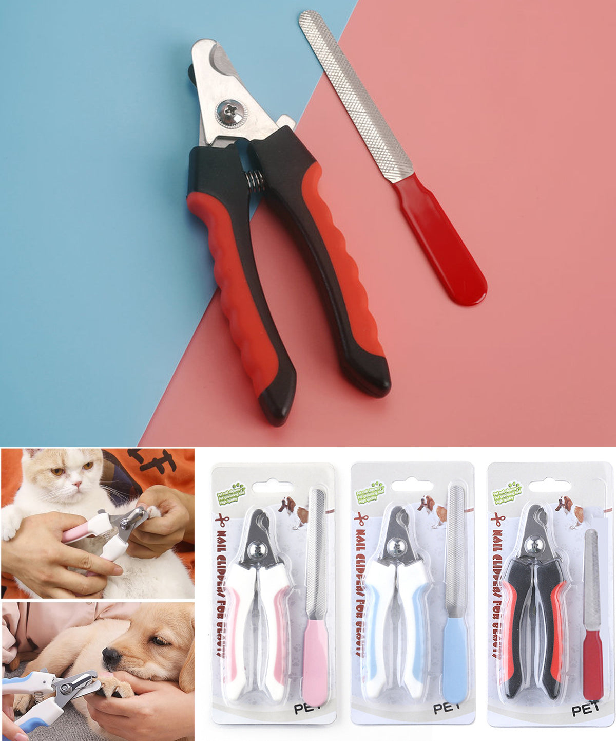 Stainless Steel Pet Nail Scissor W/ Nail File