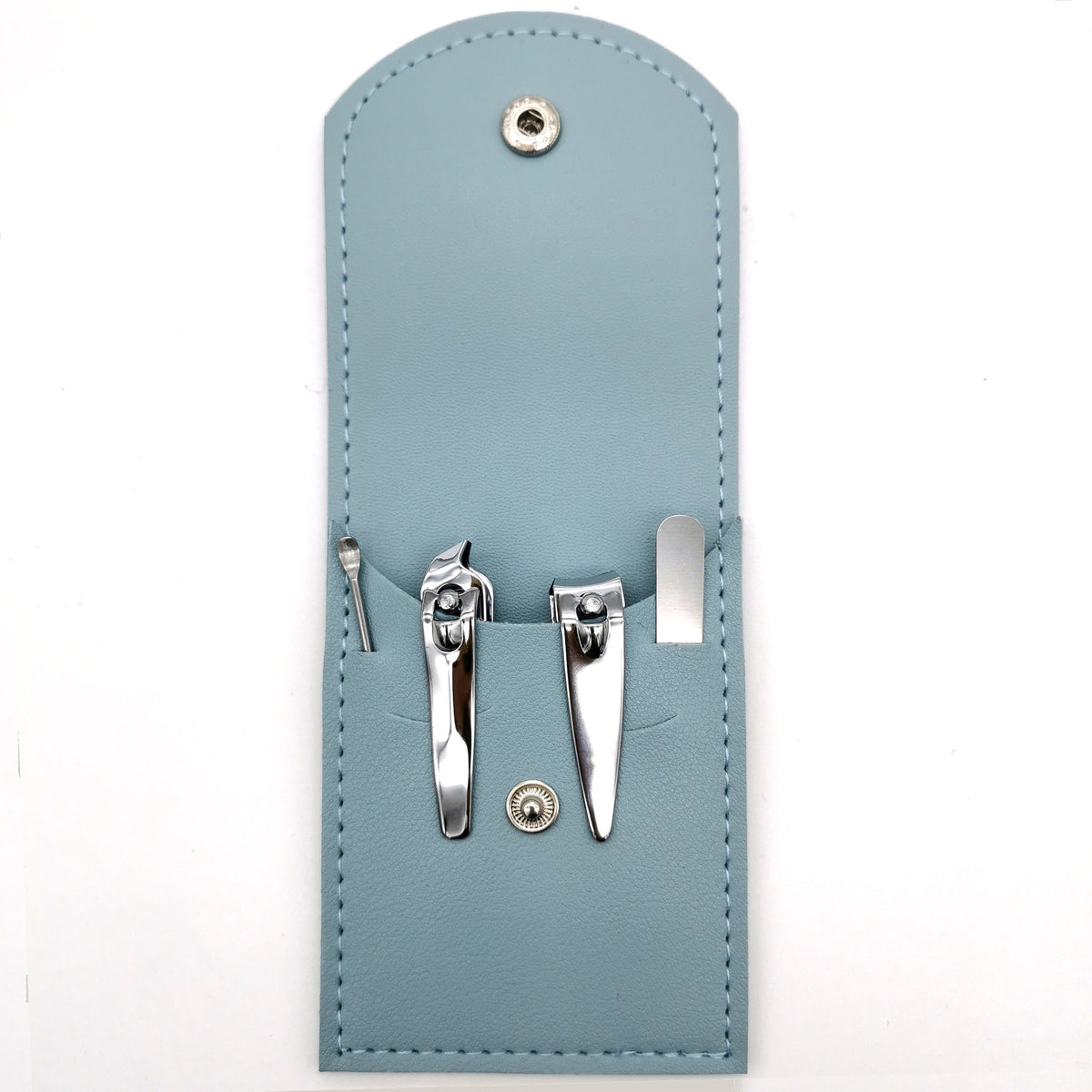 Silver 4 Pieces Manicure Set W/ PU Case