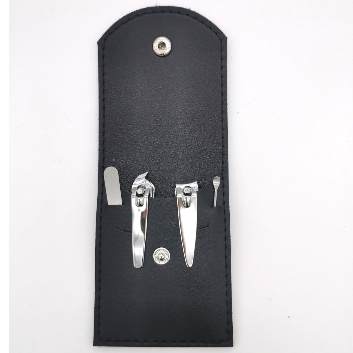Silver 4 Pieces Manicure Set W/ PU Case