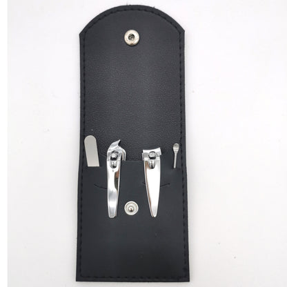 Silver 4 Pieces Manicure Set W/ PU Case