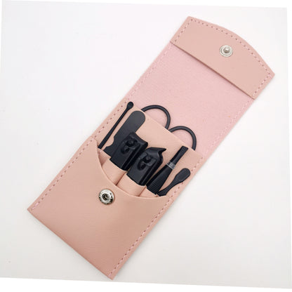 7 Pieces Black Manicure Set W/ PU Case