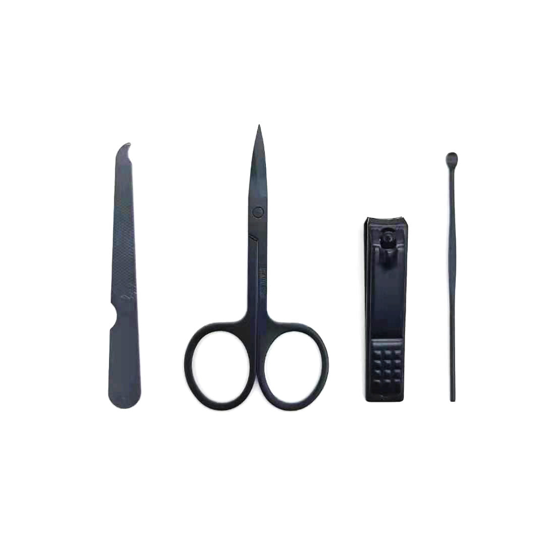 4 PCS Black Manicure Set W/ PU Case