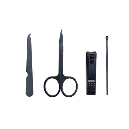 4 PCS Black Manicure Set W/ PU Case