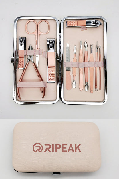 Rose Gold 12 Pieces Manicure Set W/ PU Case