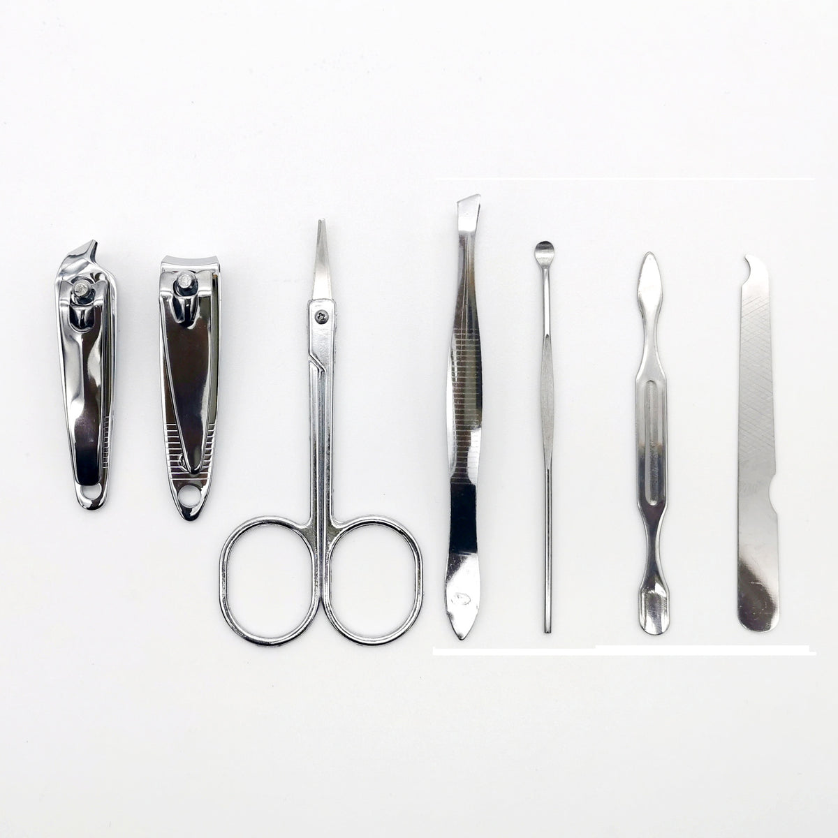 Silver 7 Pieces Manicure Set W/ PU Case