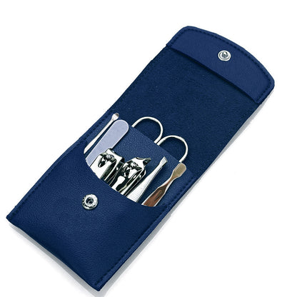 Silver 7 Pieces Manicure Set W/ PU Case