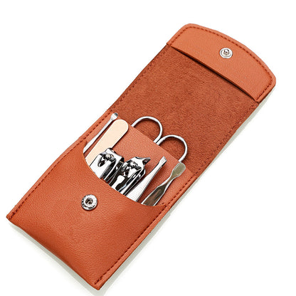 Silver 7 Pieces Manicure Set W/ PU Case
