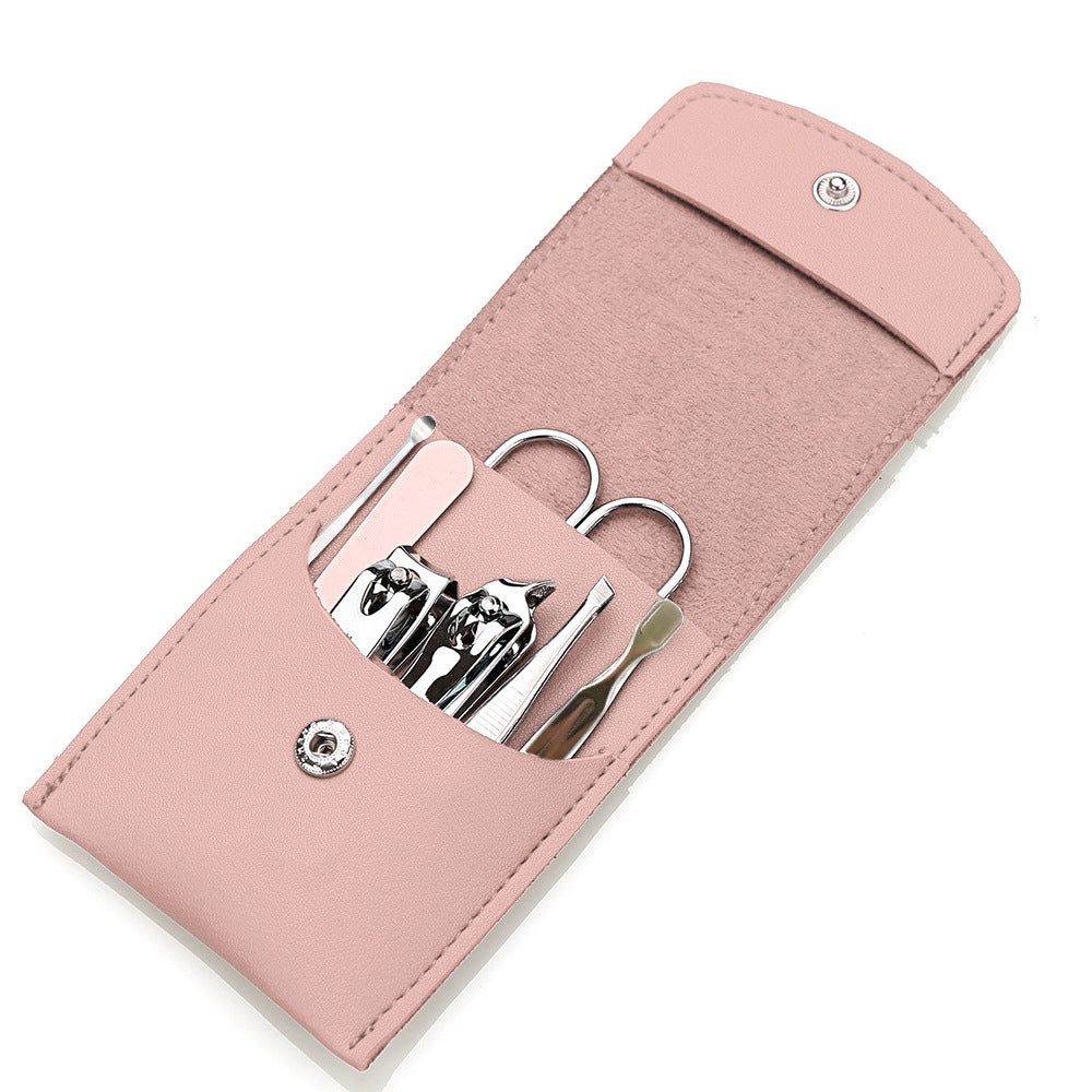 Silver 7 Pieces Manicure Set W/ PU Case