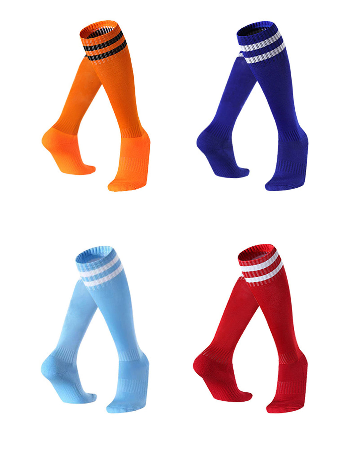 Kids Soccer Socks Boys Girls Knee Athletic High Tube Socks Cotton Striped Socks for Soccer ( Small )