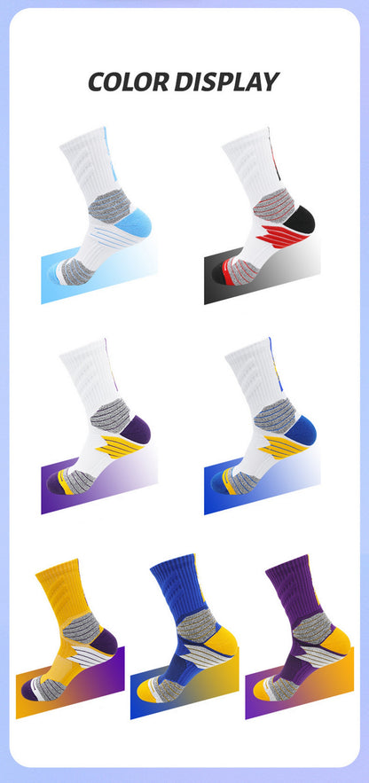 Basketball Sock Color-blocked Mid-calf Length Sport Socks