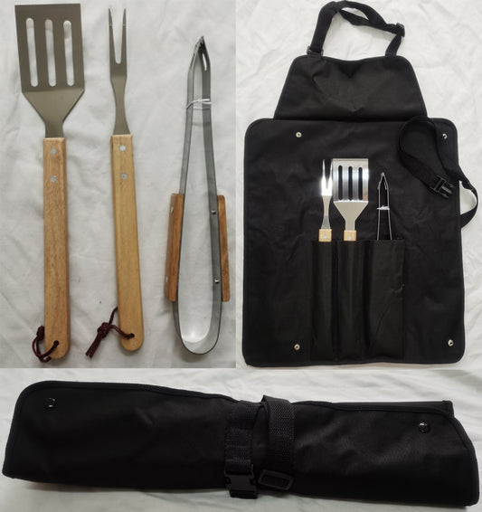 Portable Three Pieces BBQ Set Apron Packing Bag