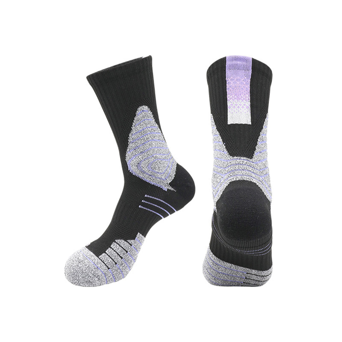 Basketball Socks Mid-calf Length Stretch Cushioned Crew Socks