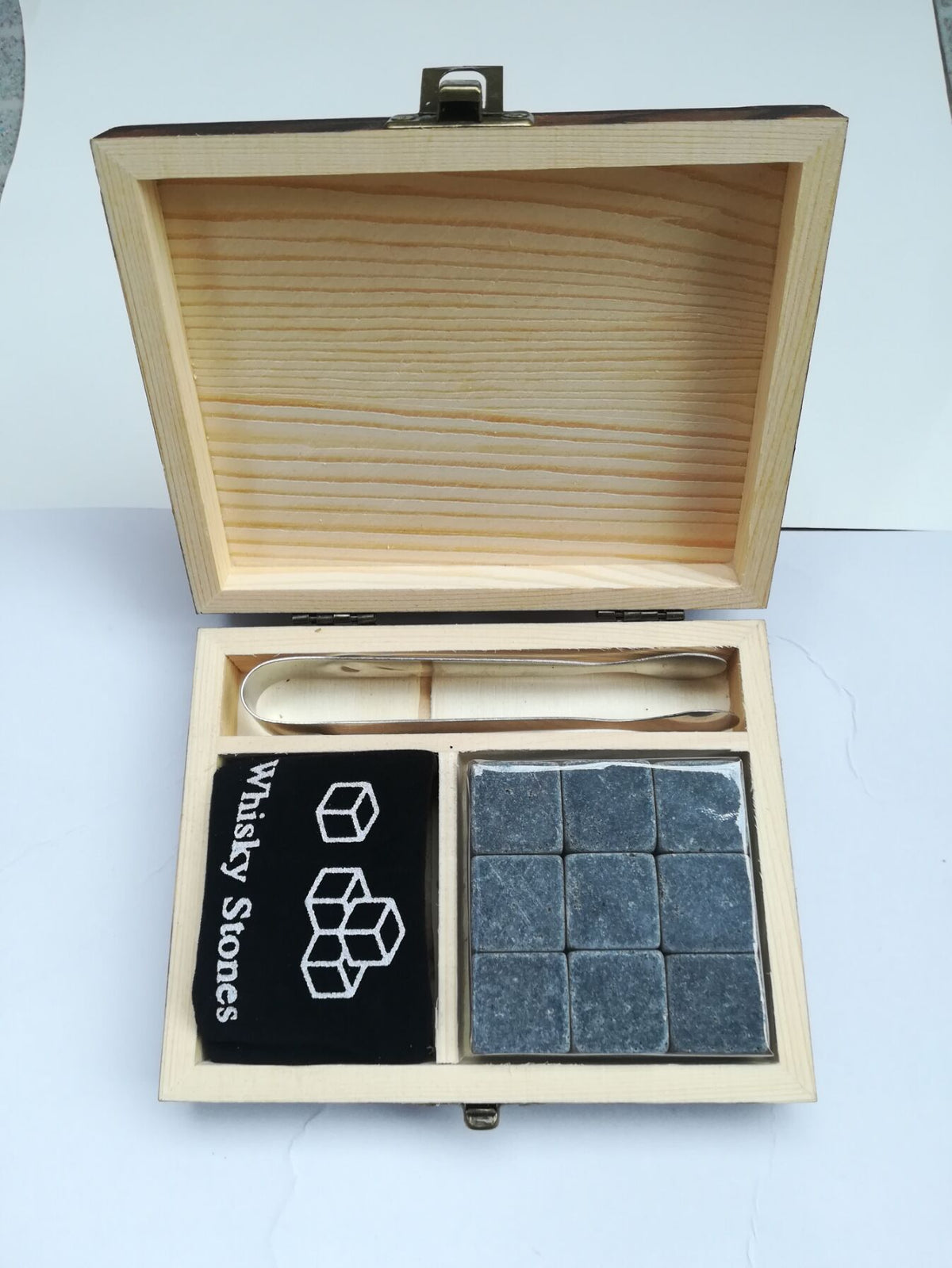 Whiskey 9 pcs Stones Wood Box Gift Set