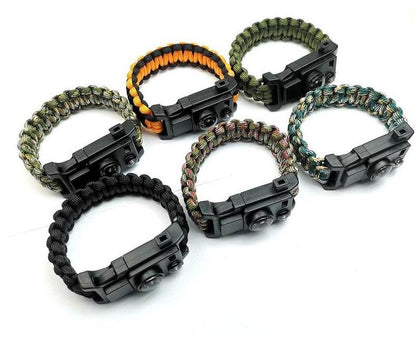 10" 1 Multifunction Outdoor Emergency Survival Gear Paracord Bracelet