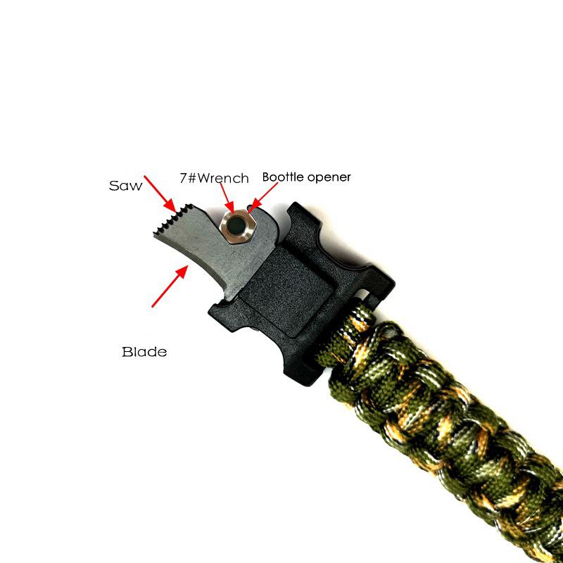 10" 1 Multifunction Outdoor Emergency Survival Gear Paracord Bracelet