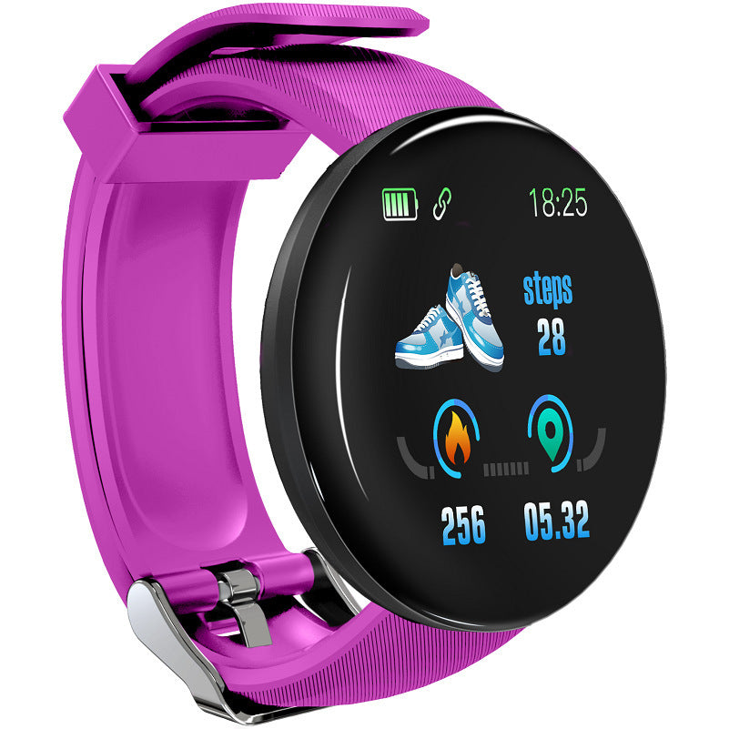 Circle Screen Pedometer Watch Heart Rate Blood Pressure Oxygen Monitoring