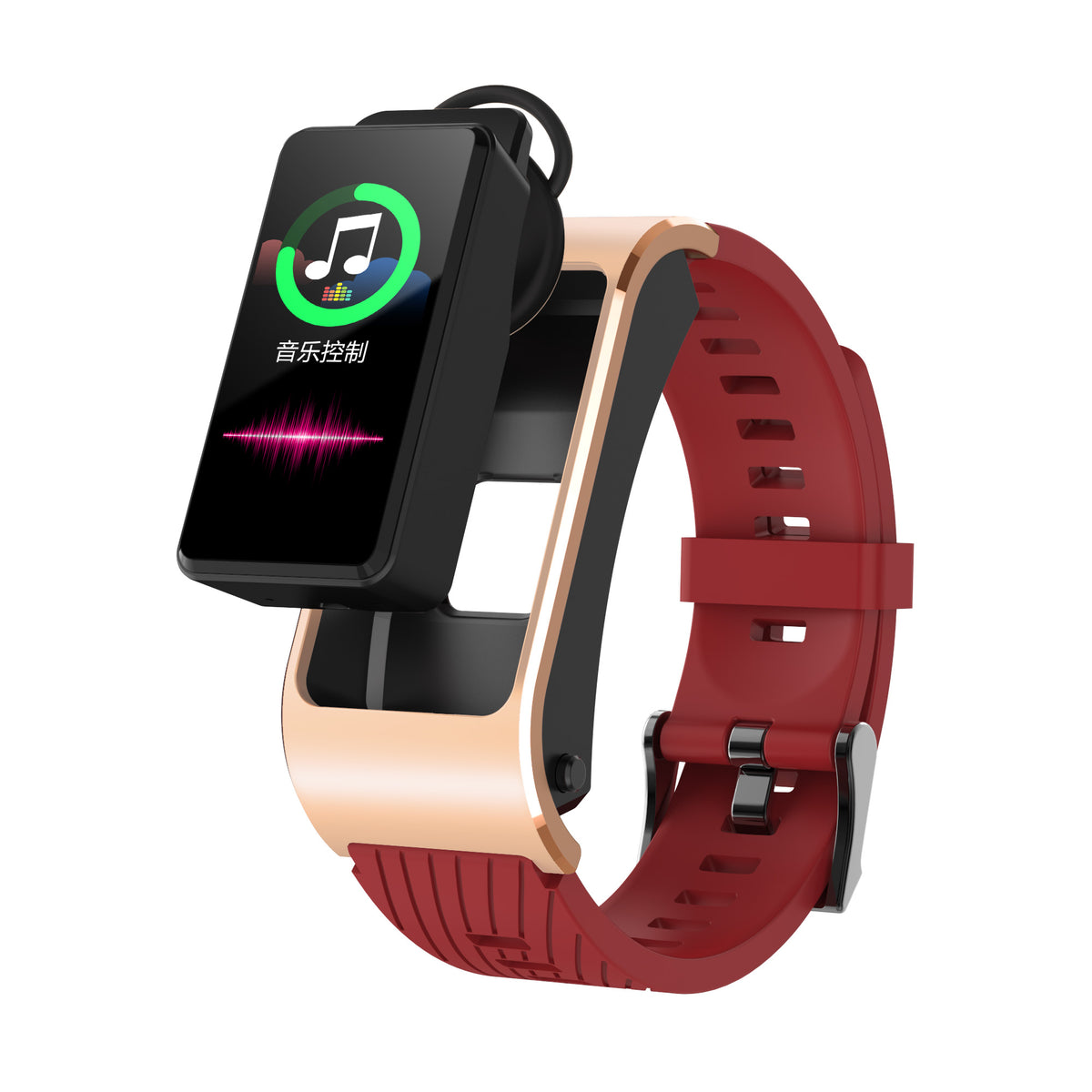 Thermometer Earphone Smart Bracelet H21 W/ Silicone Belt