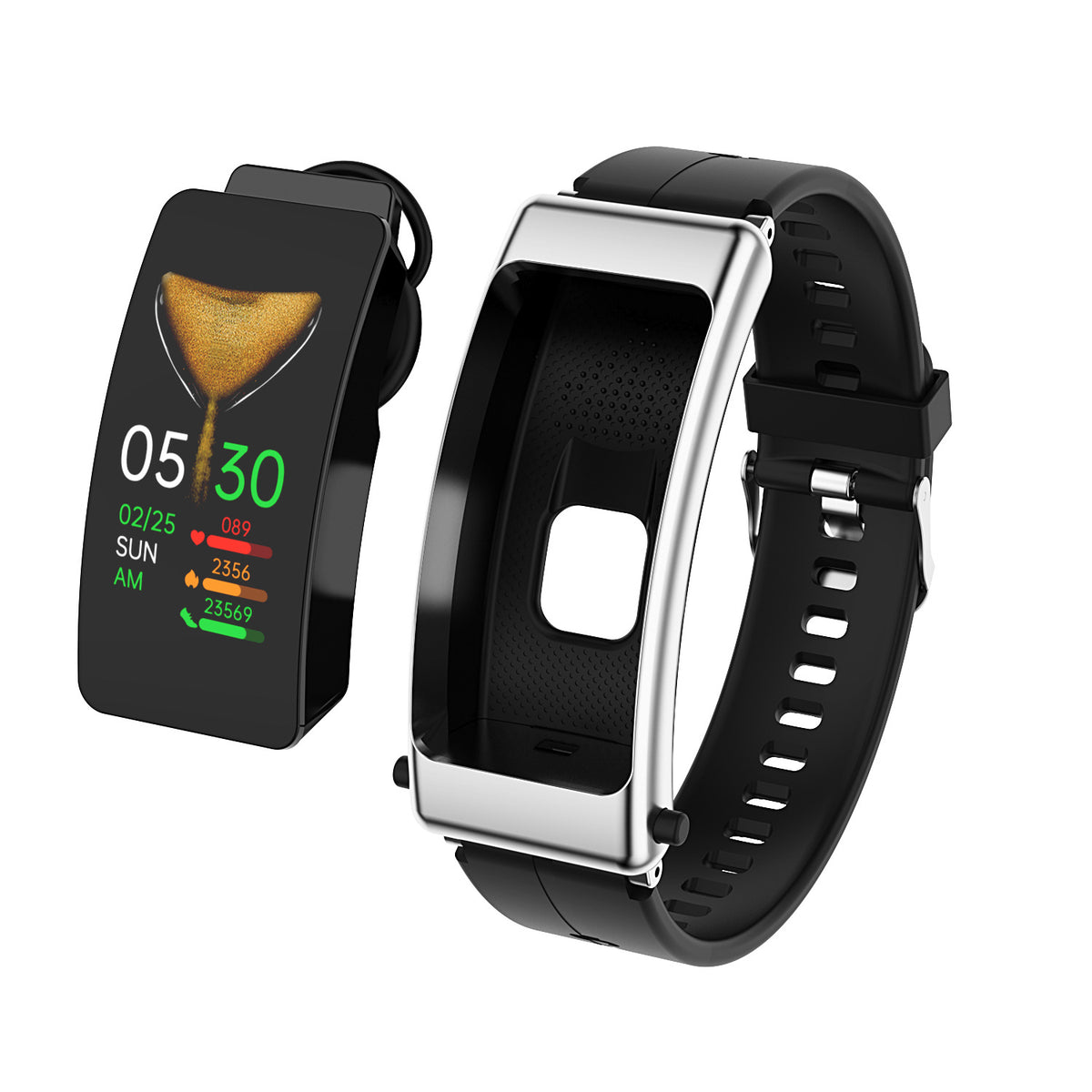 2" 1 Smart Bracelet Wireless Headphone Silicone Belt