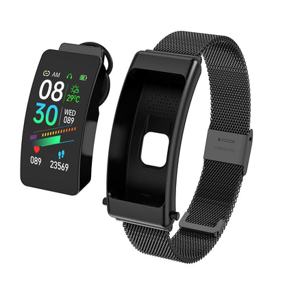 2" 1 Smart Bracelet Wireless Headphone Steel Belt