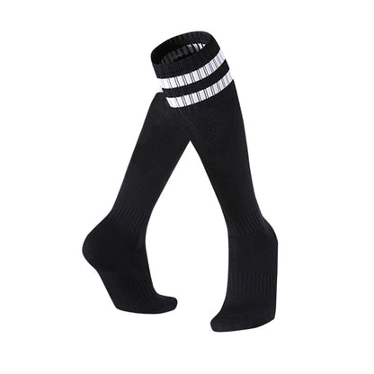 Kids Soccer Socks Boys Girls Knee Athletic High Tube Socks Cotton Striped Socks for Soccer ( Large )