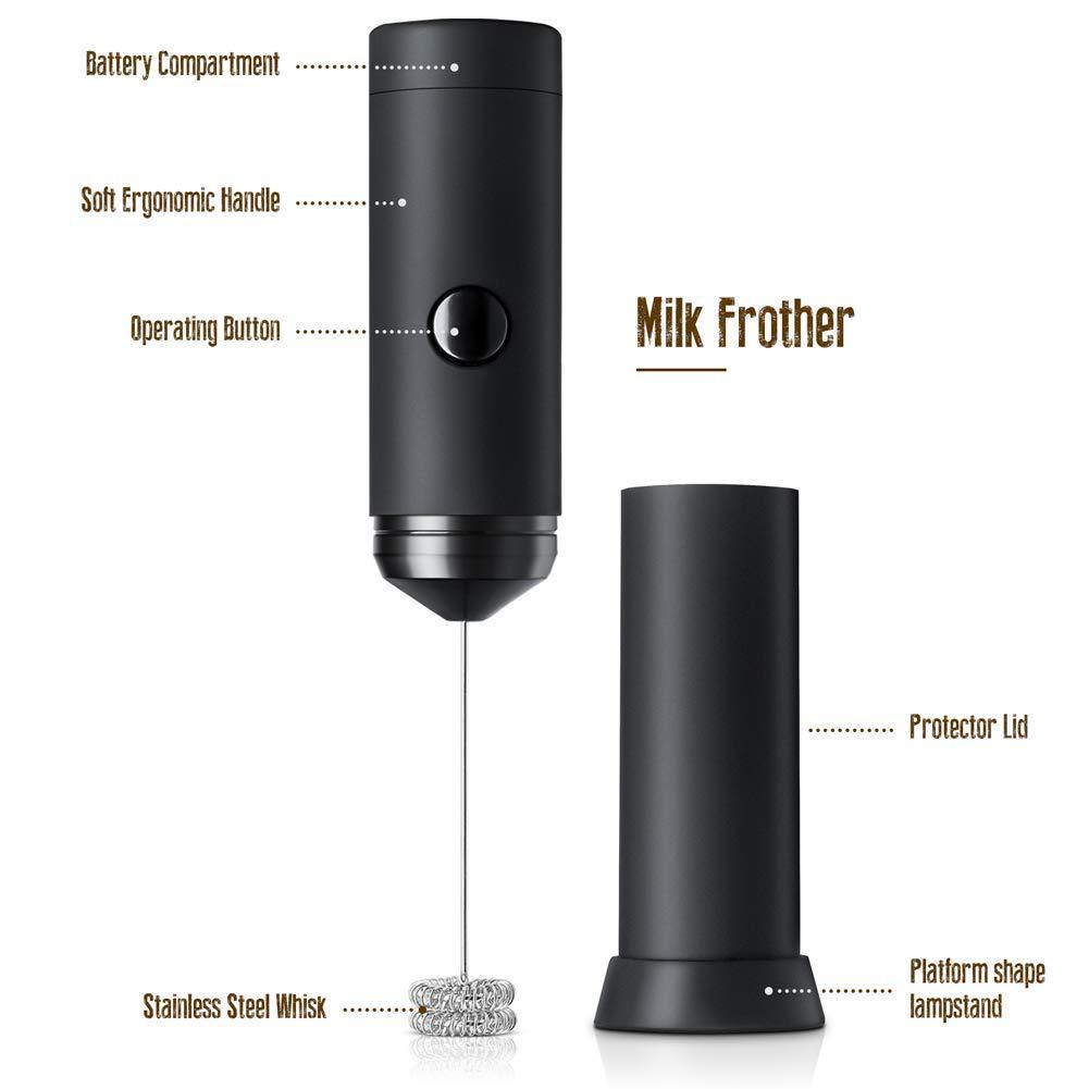 Double Whisk Electric Foam Maker For Bulletproof Coffee W/ Stand