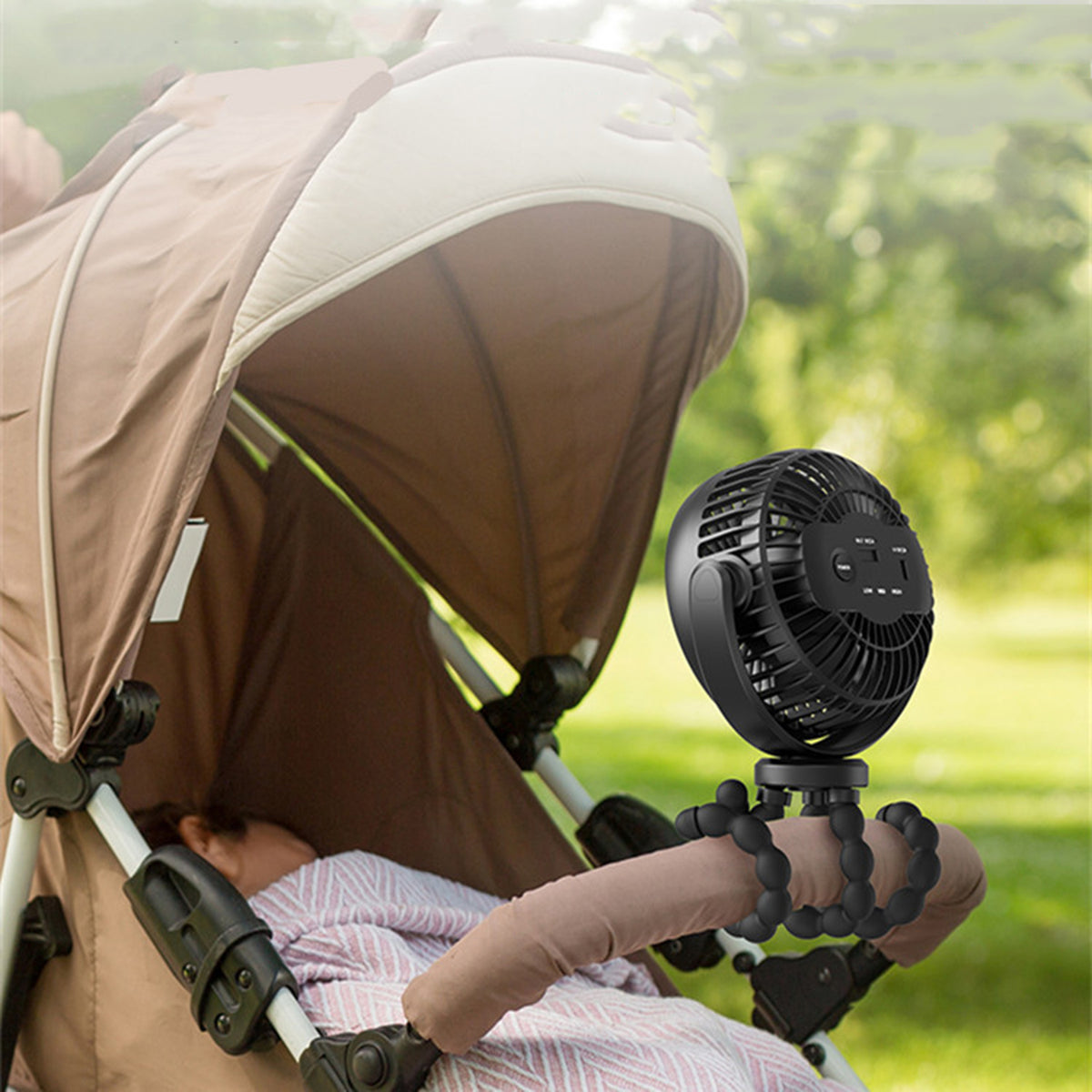 Mini Octopus Fan, USB Charging Portable Fans, 6" Quiet Desk Fan Black, 3 Speeds Strong Airflow