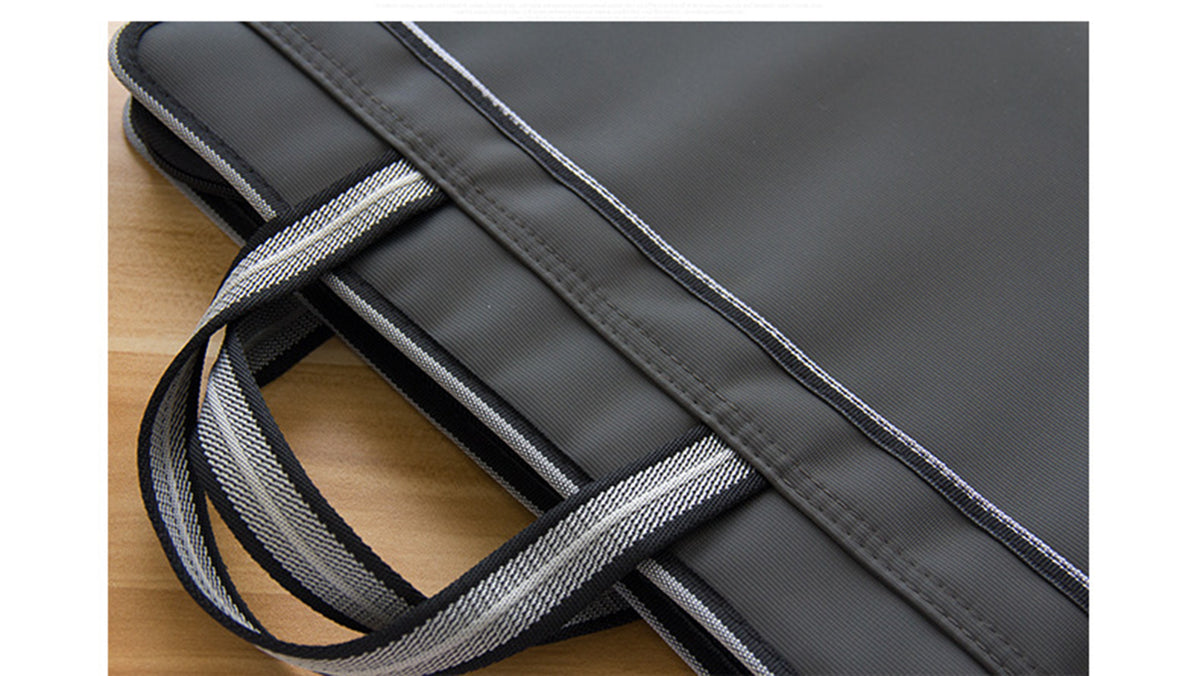 Document Briefcase Canvas Zipper File Bag W/Handle