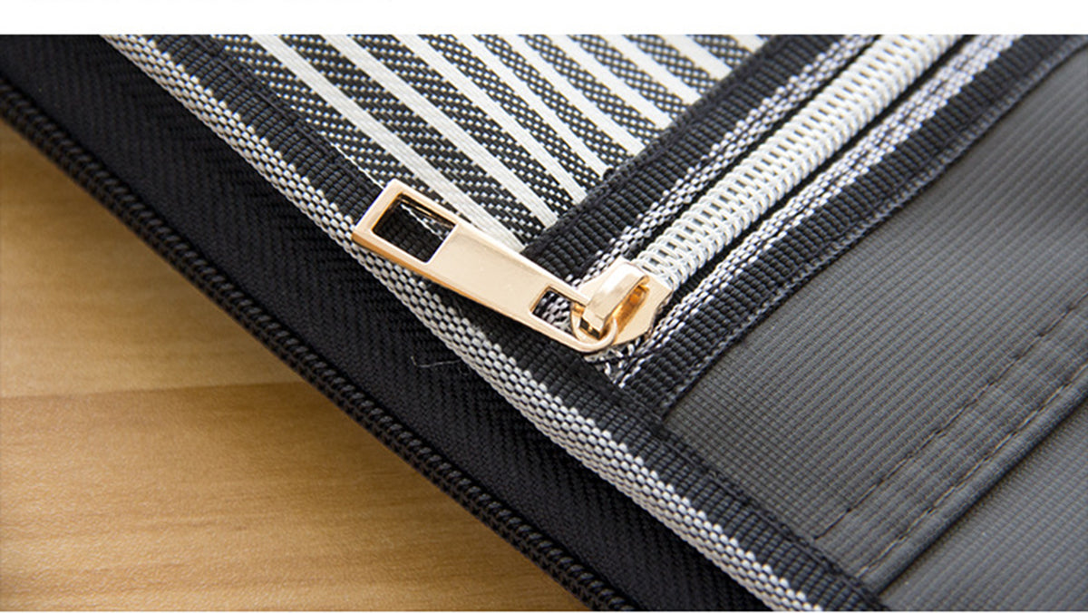 Document Briefcase Canvas Zipper File Bag W/Handle