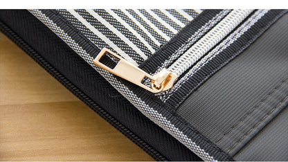 Document Briefcase Canvas Zipper File Bag W/Handle