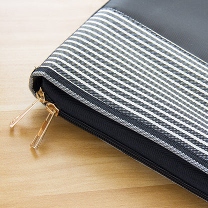 Document Briefcase Canvas Zipper File Bag W/Handle