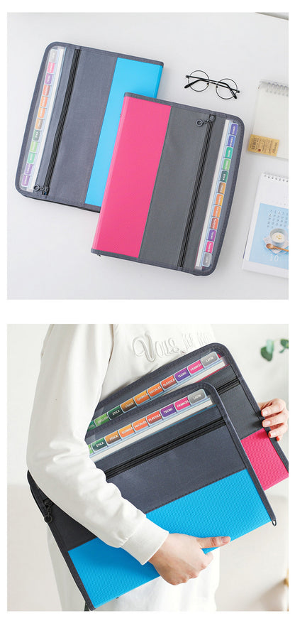 Document Briefcase W/Zipper File Bag