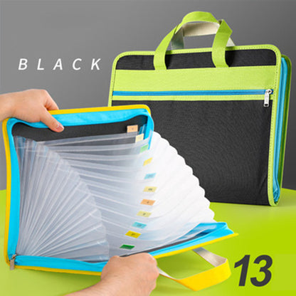 Document Briefcase Canvas Zipper File Bag W/Handle