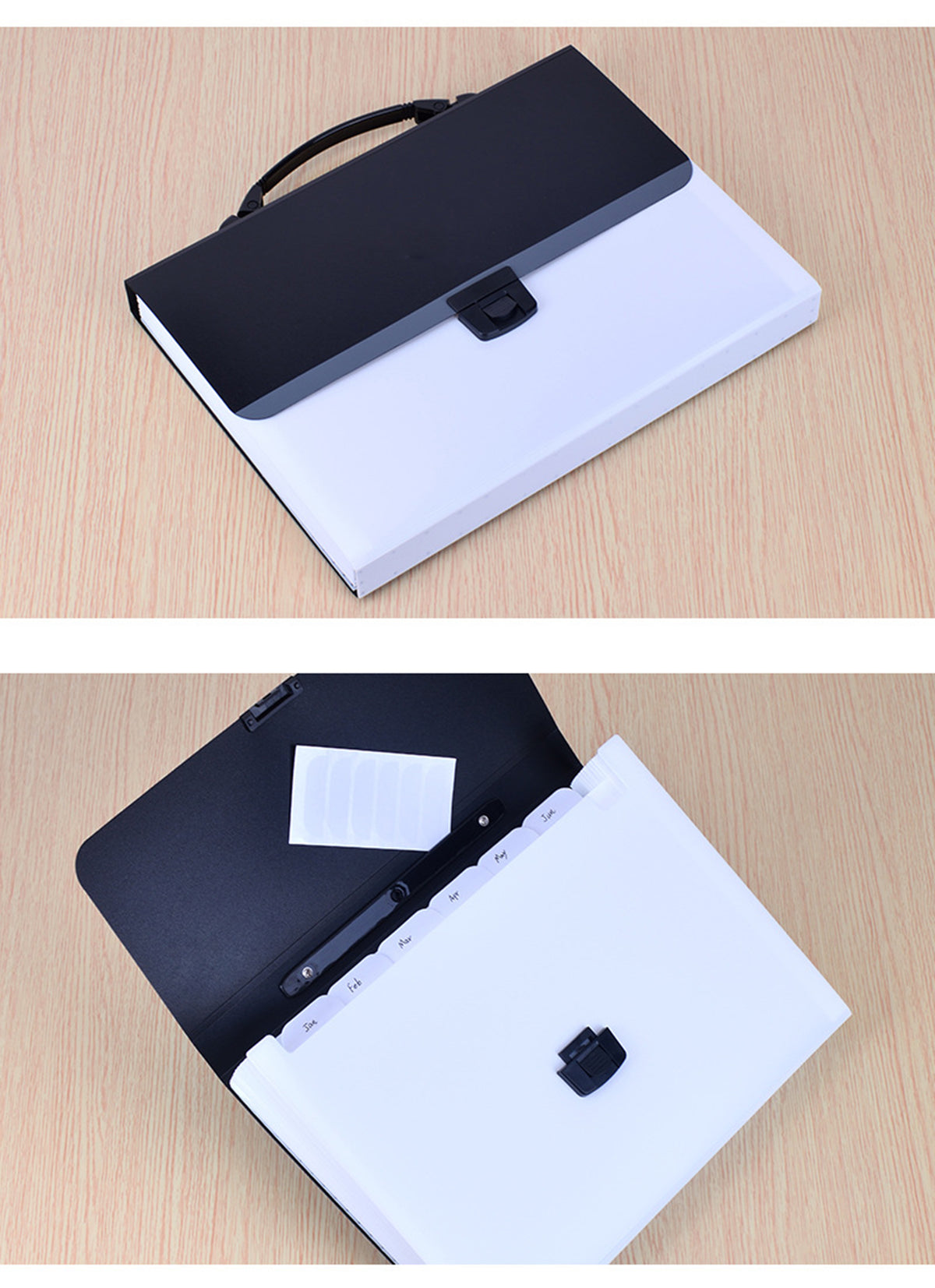 Portable 12 Pockets Expanding File Folder Accordion Document Organizer Letter A4 Paper Size Storage