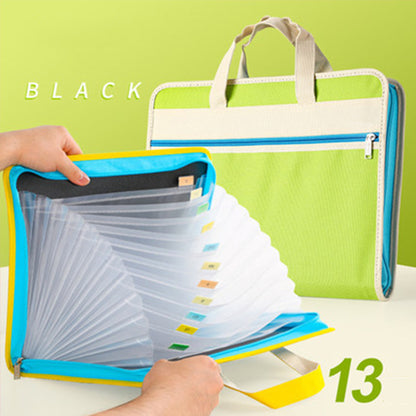 Document Briefcase Canvas Zipper File Bag W/Handle