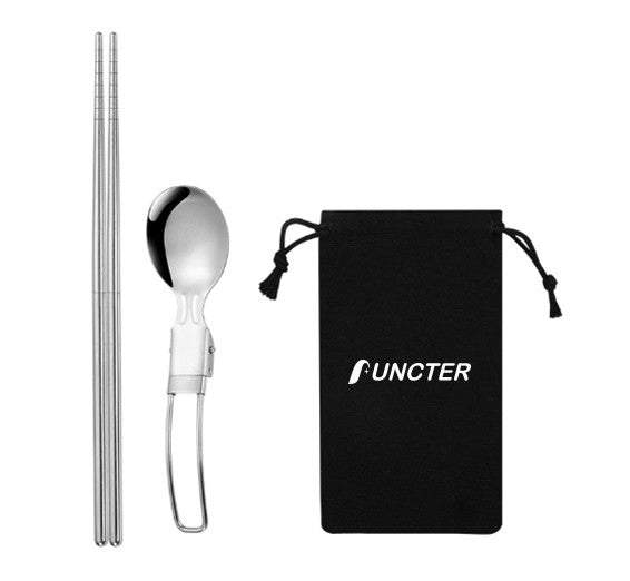 304 Stainless Steel Folding Cutlery Set 2 pieces