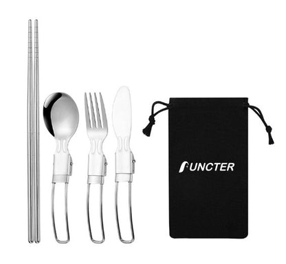 304 Stainless Steel Folding Cutlery Set 4 pieces