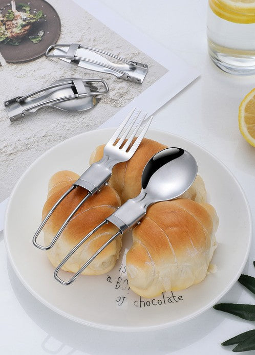 304 Stainless Steel Folding Cutlery Set 4 pieces