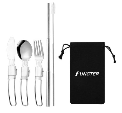 304 Stainless Steel Folding Cutlery Set 5 pieces
