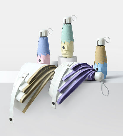 5 Fold Travel Lightweight Protable Pocket Mini Capsule Umbrella Manual Open 8 Panels Umbrella
