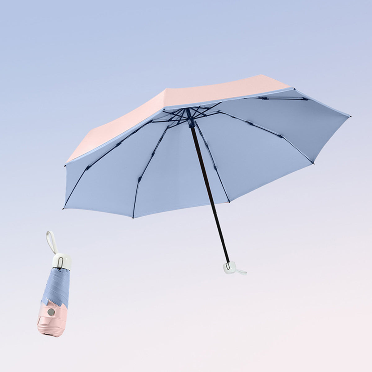 5 Fold Travel Lightweight Protable Pocket Mini Capsule Umbrella Manual Open 8 Panels Umbrella