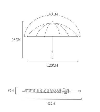 Long Handle Umbrella, Large Straight Pole Double Golf Sunny Umbrella Men Gifts